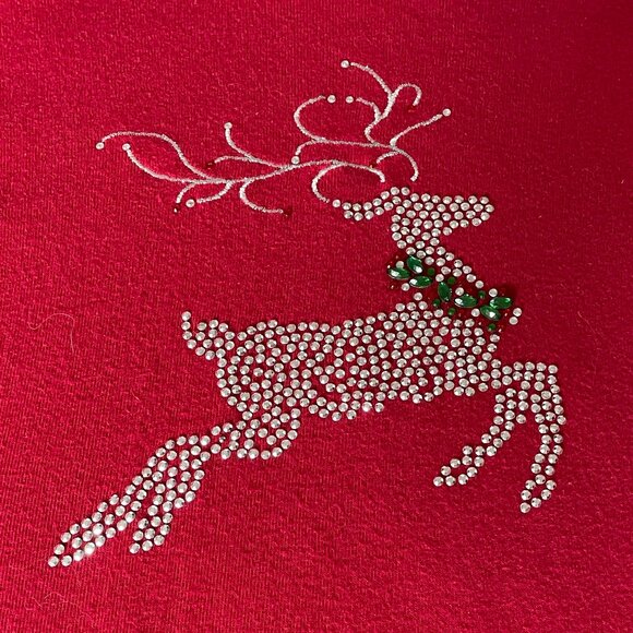Karen Scott Petites Red Rhinestone Reindeer Top-PXL - Picture 2 of 4